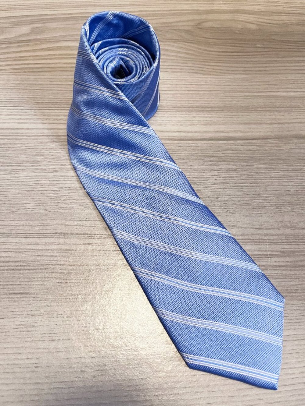 Enro XL Long Light Blue White Striped Necktie NWT Classic Business Formal Tie